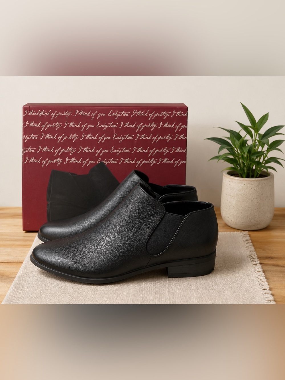 Kenzie Black Chelsea Ankle Booties Slip On Low Heel Size 11 new in Box